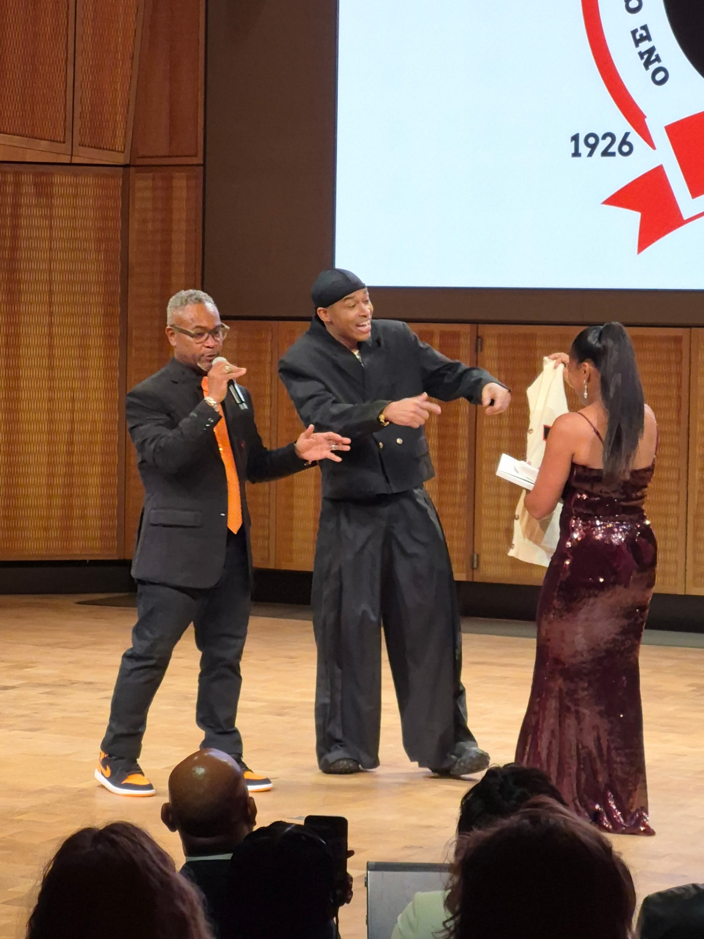A lively moment on stage during the program
